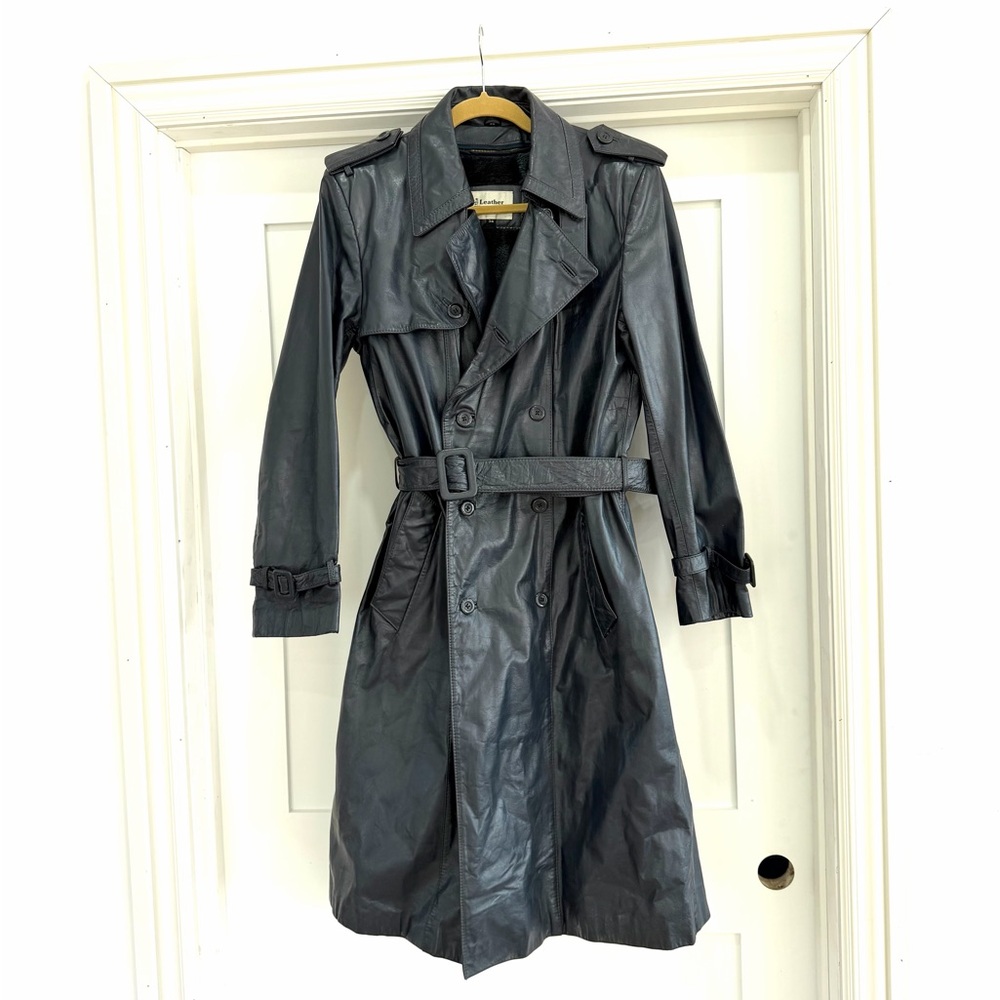 Vintage Women’s Dark Blue Trench Coat Jacket
